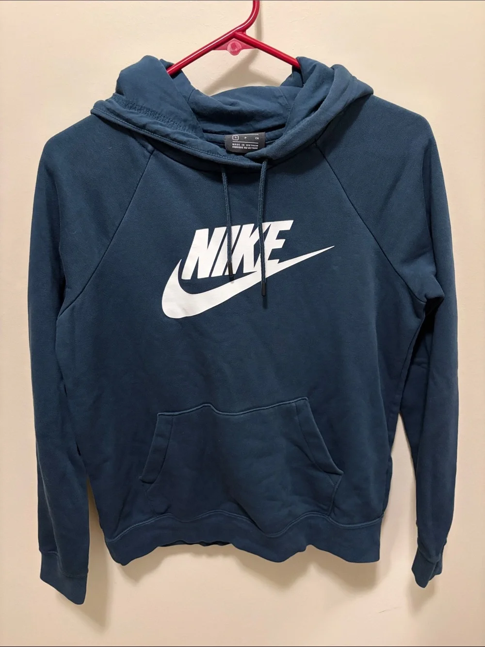 Nike Teal Blue Pullover Hoodie with White Swoosh